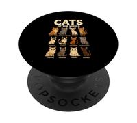 T-Shirt Cats of The World Races de Chats Design Mignon PopSockets PopGrip Adhésif