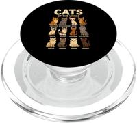 T-Shirt Cats of The World Races de Chats Design Mignon PopSockets PopGrip pour MagSafe