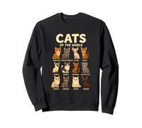T-Shirt Cats of The World Races de Chats Design Mignon Sweatshirt
