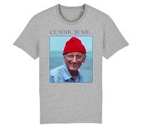 T Shirt Ce Soir, Je me Coustau - pour Homme - Imprimé en France - Coton 100% Bio - Cadeau Humour Original Rigolo (Gris, L)