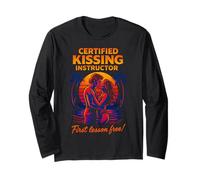 T-Shirt certifié Kissing Instructor - Coucher de Soleil Romantique sur la Plage Manche Longue