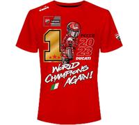 63 Bagnaia T-Shirt de célébration du Monde 2023,S,Rouge