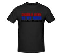 T-Shirt « Charlie Kirk est Mon héros » pour Homme, Manches Courtes, col Ras du Cou, en Coton, Motif, été