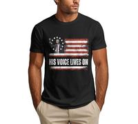 T-Shirt Charlie Kirk pour Homme avec sa Voix Toujours Vivante