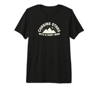 T-Shirt Chasing Stars with a Quiet Mind Mountain Night T-Shirt Haut de Gamme