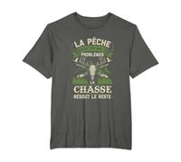 T-Shirt Chasse pour Homme Sanglier Cadeau Chasse Hommes T-Shirt