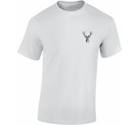 T-shirt chasseur pour homme - Tête de cerf - Cadeau pour chasseur - T-shirt de chasse pour homme - Vêtement de chasse - Accessoires de chasse, Blanc., M