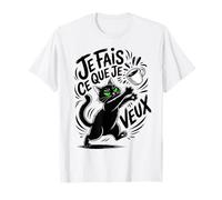 T Shirt Chat Café Fille Femme Motif Je Fais ce Que Je Veux T-Shirt