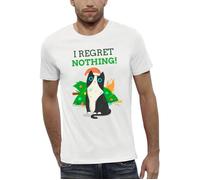 T-shirt CHAT DE NOEL - PIXEL EVOLUTION - Homme - Coupe ajustée - 100% Coton semi-peigné XS