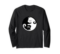T-Shirt Chat Yin Yang - Zen Balance & Amoureux des Chats Manche Longue
