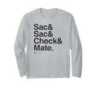 T-Shirt Chess.COM Sac & Sac & Check & Mate pour Fans d'échecs en Ligne Manche Longue