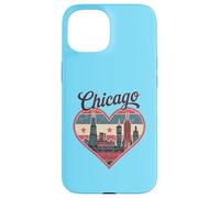 T-Shirt Chicago Heart - Vintage USA Chicago Skyline Travel Coque pour iPhone 15