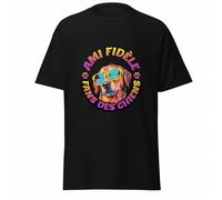 T-Shirt Chien Rigolo Pop Art Ami Fidèle, Cadeau Maître Chien, 100% Coton, Noir, Graphique, Homme Femme Enfant