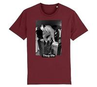 T Shirt Chirac Thug Life - pour Homme - Imprimé en France - Coton 100% Bio - Cadeau Anniversaire Chirac French Touch Original Rigolo (Bordeaux, XXL)