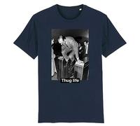 T Shirt Chirac Thug Life - pour Homme - Imprimé en France - Coton 100% Bio - Cadeau Anniversaire Chirac French Touch Original Rigolo (Marine, XXXL)