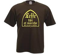 T-Shirt Chocolat et Jaune Leffe toi et Marche si tu Peux Encore (S)