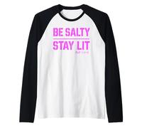 T-Shirt chrétien Be Salty Stay Lit Matt 5:13 Prière en vers de la Bible Manche Raglan