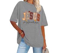 T-shirt chrétien « Jesus is My Favorite Season » - Automne - Jésus est ma saison préférée, gris, XXL