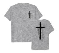 T-shirt chrétien pour enfant verset biblique et croix, t-shirt graphique foi, t-shirt décontracté pour église et quotidien