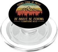 T-Shirt chrétien « Stand Firm in The Faith Be Brave Be Strong » PopSockets PopGrip pour MagSafe