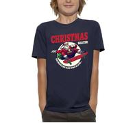 T-shirt Christmas skater - Pere Noel sur un skateboard - PIXEL EVOLUTION - Enfant 10 ans