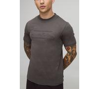 T-shirt cintré à col montant et slogan Peached homme - marron - M, marron