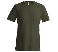 T-shirt à manches courtes et col en V coupe cintrée Kariban pour homme (L) (Kaki) - UTRW707 Kaki, Kaki
