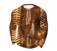 T-shirt classique à col rond pour homme - Patchwork abstrait géométrique, beige, XXL