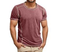 T-shirt classique à manches courtes avec col rond - Haut doux et confortable et respirant pour un usage quotidien - Coupe décontractée bicolore - Peut être combiné avec un pantalon de loisirs