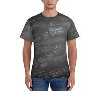 T-shirt classique à manches courtes respirant pour homme avec symboles mathématiques, Noir/blanc, 3XL