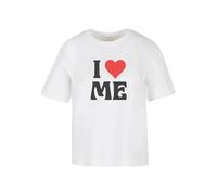 Miss Tee T-shirt 'I Love Me' rouge sang / noir / blanc, Taille S
