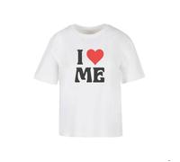 Miss Tee T-shirt 'I Love Me' rouge sang / noir / blanc, Taille XXL