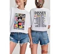 T-shirt classique Mickey pour femmes. Le devant et le dos présentent un design d'impression double face dans un style rétro américain. Il convient pour être porté en été. L,M,S,XL,XXLPortrait,LettresP