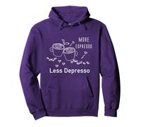 T-Shirt Coffee Maker More Espresso Less Depresso Coffee Snob Sweat à Capuche, Unisexe pour Adultes, Violet, M