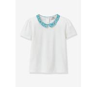 T-shirt col Claudine en tissu Liberty® coton bio CYRILLUS écru 12A