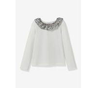 T-shirt col en tissu Liberty coton biologique CYRILLUS écru 6A