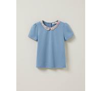 T-shirt col en tissu liberty en coton biologique bleu grise 10A