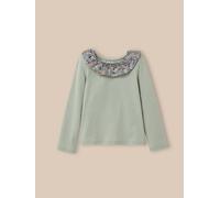 T-shirt col en tissu liberty en coton biologique vert d'eau 3A