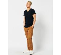 T-shirt col en V avec logo brodÃ© en coton biologique Superdry 1 Bleu S