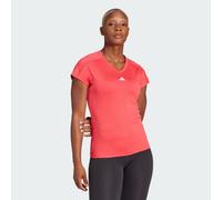 adidas Femme AEROREADY Train Essentials Minimal Branding V-Neck Tee, Pure Ruby/White, XS