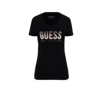 T-shirt col rond logo dÃ©gradÃ© Ã paillettes femme Guess Noir L
