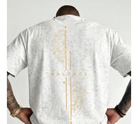 T-shirt col rond manches courtes pour homme, imprimé ligne Mind-Balance & flocon de neige, mode polyvalente d'été L,M,S,XL,XS,XXLBaroqueTissu tricoté