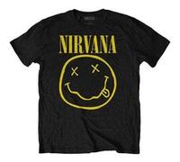 T-shirt col rond Nirvana Smiley Logo enfant noir : 3-4 ans Noir G