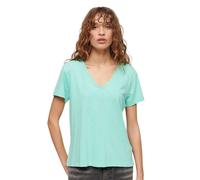 Superdry Studios Slub Embroidered Short Sleeve V Neck T-shirt Vert 2XS Femme