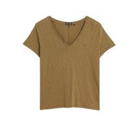 T-shirt col V brodé et flammé femme Superdry Vert S