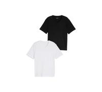 T-shirt col V en coton Tom Tailor (x2) Blanc M