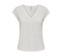 T-shirt col V femme Only Free Life Blanc L