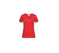 Stedman T-shirt Classic-T V-neck ST2700 – Femme, coupe droite, manches courtes, Rouge 38