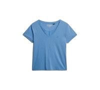 Superdry Studios Slub Embroidered Vee Short Sleeve T-shirt Bleu 2XL Femme