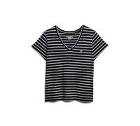 Superdry Studios Slub Embroidered Vee Short Sleeve T-shirt Bleu XS Femme